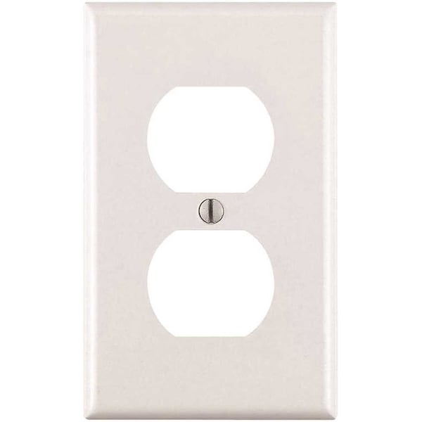 Leviton 1-Gang White Duplex Outlet Wall Plate, 10PK M24-88003-WMP - main